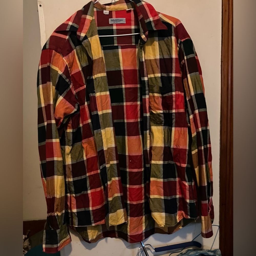 Bullock and Jones Multicolor Plaid Men's Flannel Shirt